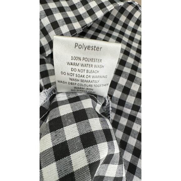 MLM Label Maison Gingham One Shoulder Mini Dress Womens Medium Black White - Picture 11 of 11